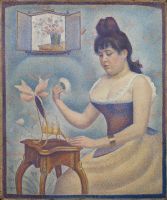 Young Woman Powdering Herself