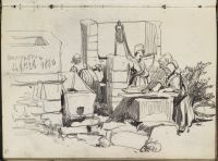 Women by a well (recto)