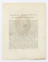 Thomas Wriothesly, the Fourth Earl of Southampton