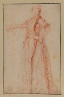 Study of a female figure, standing (recto)