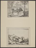 Two recumbent sheep in a landscape
