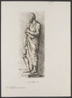Statue of Homer, oblique view Plate 71 from Signorum veterum icones, 100 plates plus  title-page, of etchings after classical sculpture, dedicated to  Johannes Wtenbogaard and Constantijn Huygens