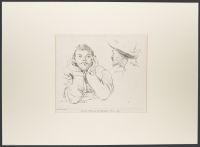 Young man resting his chin on his hands, and a second man in profile