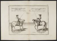 Two equestrian studies - the horses stepping into small circles