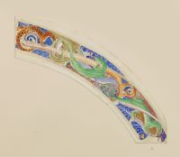 Design for stained glass window (recto)