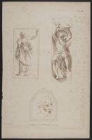 Judith, Moses and sketch of a head after drawings by Parmigianino and Michelangelo