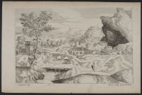 Landscape with bridges over a river