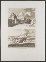 Farm House at La Haye Sainte, and General View of the Farm, from the Road near La Belle Alliance