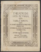 Title page, Theatrum Artis Pictoriae (1731 edition)