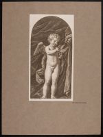 Cherub holding a dish (?)