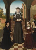 Saint Catherine of Bologna with three donors
