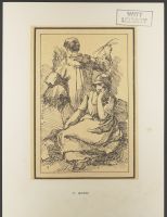 Young man with hay, standing and young woman seated, from "Rustic Figures after Nature"