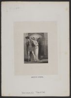A man holding his hand over his face, comforted by a woman, with another woman in front of a stone archway