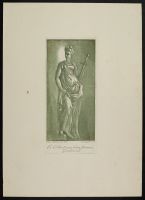 Standing female figure with sword, representing Justice
