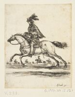 A musketeer and horsemen