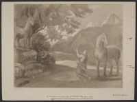 St. Eustace on his knees before the miraculous stag