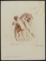 Two cupids wrestling off a palm, after fresco by Veronese in the Sala dell'Olimpo of the Palazzo Trevisan, Murano