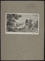 Landscape with trees and architectural ruins