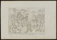 Mucius Scaevola thrusting his hand into an altar fire