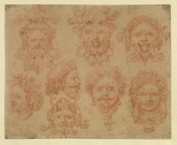 Studies of eight grotesque masks