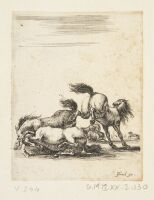 Horses Fighting in a Landscape