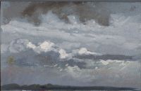 Cloud study with horizon line