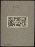 The Judgement of Pluto with a procession of the dead gathering before the god, with many historical figures including Erasmus, Elizabeth I, Mary Stuart and Sappho