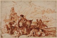 Flight into Egypt (formerly 'Rustic scene with travellers on horses')