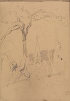 A church and trees