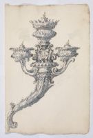 Ornamental chandelier with three candle holders