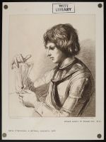 Figure of a young man holding a book or letter