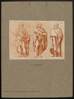 Three classical statues on plinths