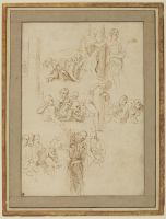 Sheet of studies after Giulio Romano
