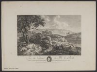Landscape with a shepherd playing the flute on horseback