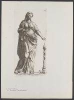Antique female figure with fire Plate 34 from Signorum veterum icones, 100 plates plus  title-page, of etchings after classical sculpture, dedicated to  Johannes Wtenbogaard and Constantijn Huygens