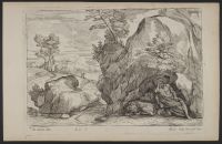 St Jerome in a rocky landscape