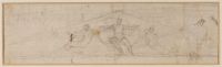 Design for a pediment - warrior with a shield and other figures