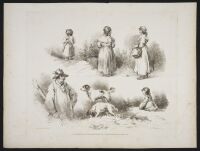 Studies of figures and dogs